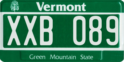 VT license plate XXB089