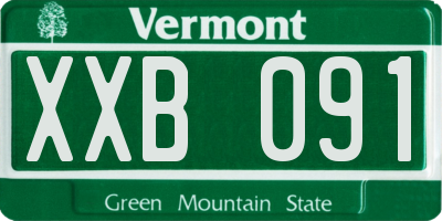 VT license plate XXB091