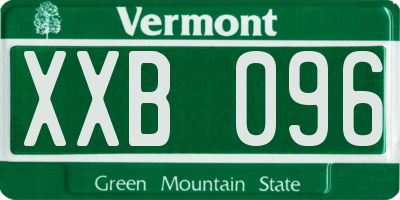 VT license plate XXB096