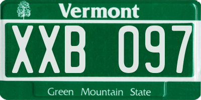 VT license plate XXB097