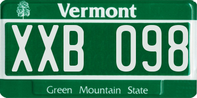 VT license plate XXB098
