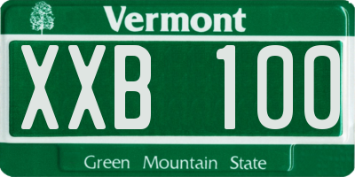 VT license plate XXB100