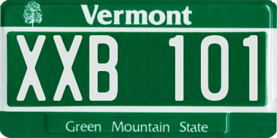 VT license plate XXB101