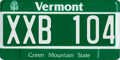 VT license plate XXB104