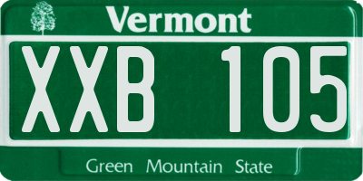 VT license plate XXB105