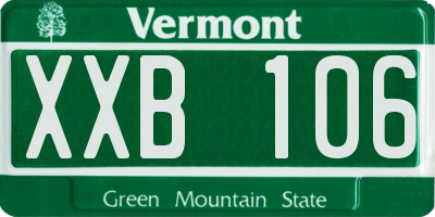 VT license plate XXB106