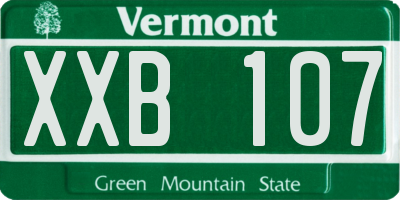 VT license plate XXB107