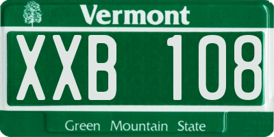 VT license plate XXB108