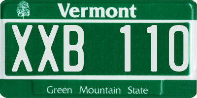 VT license plate XXB110