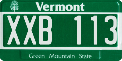 VT license plate XXB113