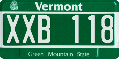 VT license plate XXB118