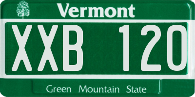 VT license plate XXB120