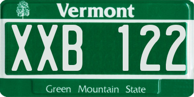 VT license plate XXB122