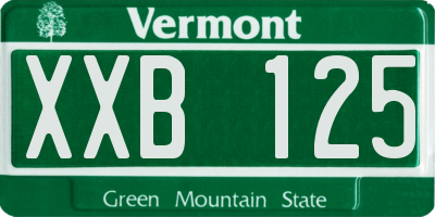 VT license plate XXB125