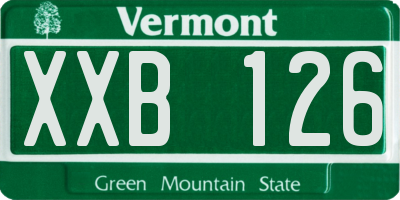 VT license plate XXB126