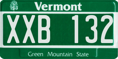 VT license plate XXB132