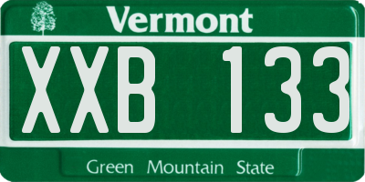 VT license plate XXB133