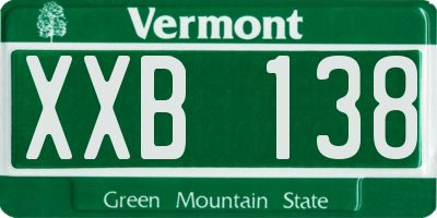 VT license plate XXB138