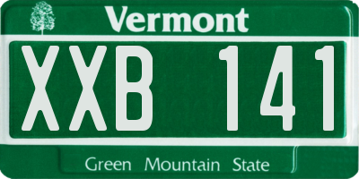 VT license plate XXB141