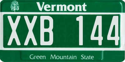 VT license plate XXB144