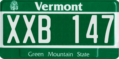 VT license plate XXB147