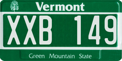 VT license plate XXB149