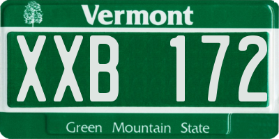 VT license plate XXB172