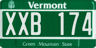 VT license plate XXB174