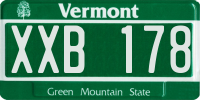 VT license plate XXB178