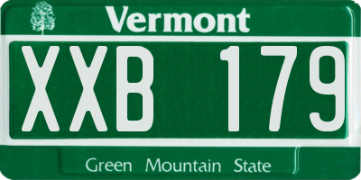 VT license plate XXB179
