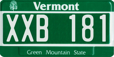 VT license plate XXB181