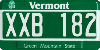 VT license plate XXB182
