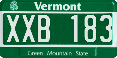 VT license plate XXB183