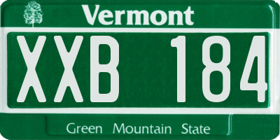 VT license plate XXB184