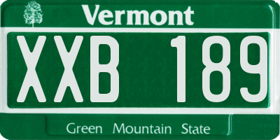 VT license plate XXB189