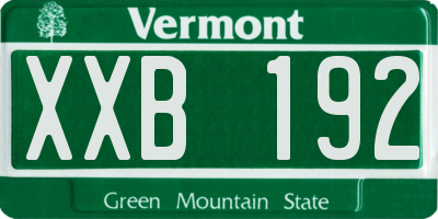 VT license plate XXB192
