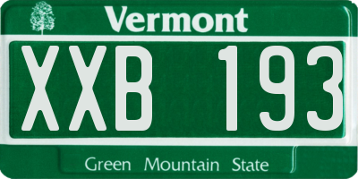 VT license plate XXB193