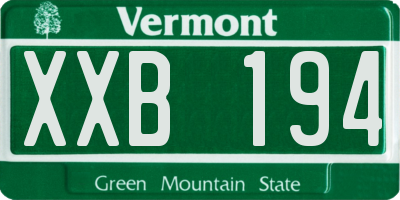 VT license plate XXB194