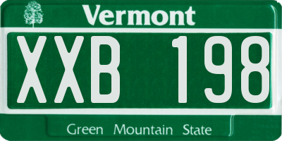 VT license plate XXB198
