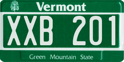 VT license plate XXB201
