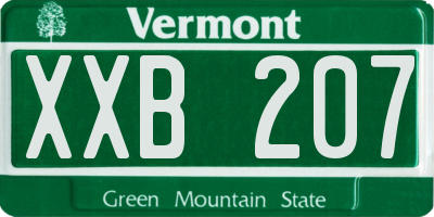 VT license plate XXB207