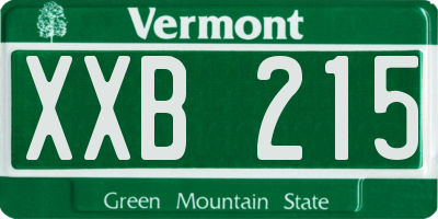VT license plate XXB215