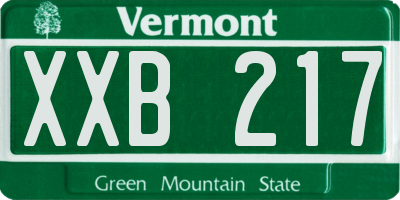 VT license plate XXB217
