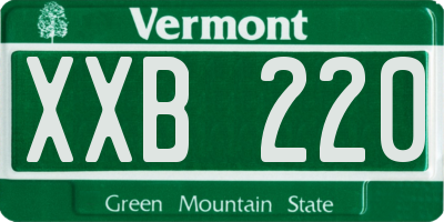 VT license plate XXB220