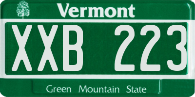 VT license plate XXB223
