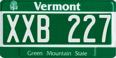VT license plate XXB227