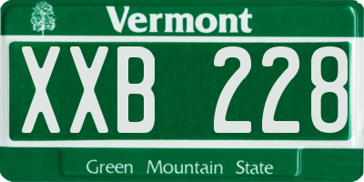 VT license plate XXB228