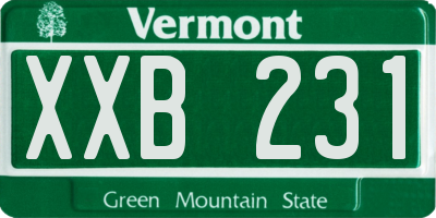 VT license plate XXB231