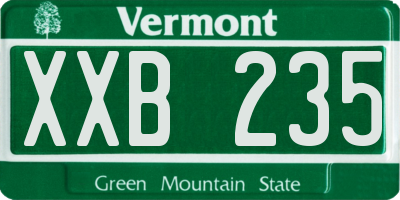 VT license plate XXB235