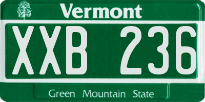 VT license plate XXB236